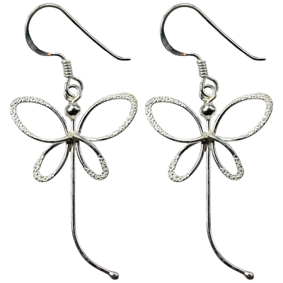 Sterling Silver Butterfly Dangle Earrings – Stamped 925, Nickel & Lead Free