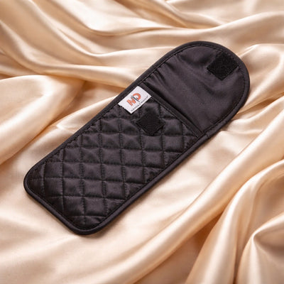Quilted Satin Soft Eyeglass Case, Black (with no front bow)