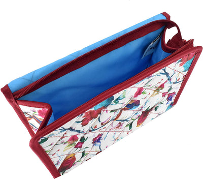 Cosmetic Bag with Mirror, Quited Cotton, Large