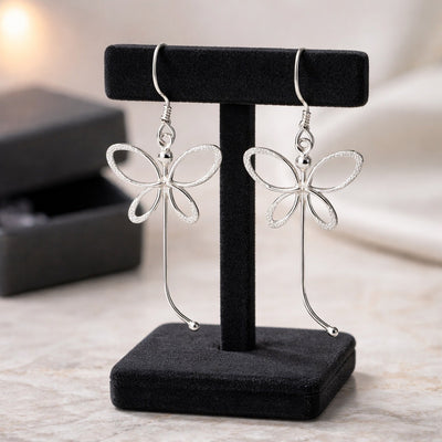 Sterling Silver Butterfly Dangle Earrings – Stamped 925, Nickel & Lead Free