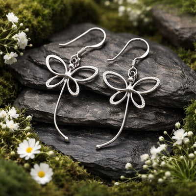Sterling Silver Butterfly Dangle Earrings – Stamped 925, Nickel & Lead Free