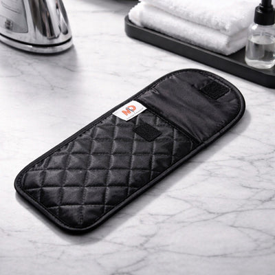 Quilted Satin Soft Eyeglass Case, Black (with no front bow)