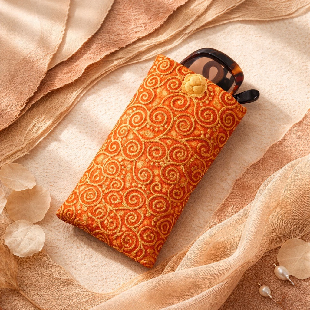 Cotton Soft Eyeglass Case, Rust