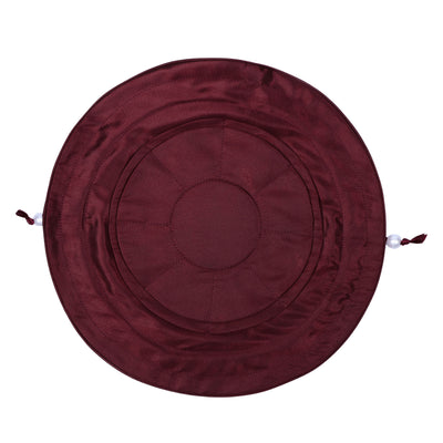 Drawstring Premium Satin 2-in-1 Jewelry Pouch with 16 Interior Pockets, Maroon
