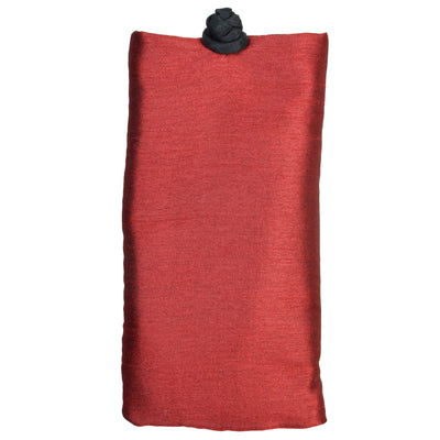 Poly Dupioni Silk Soft Eyeglass Case, Maroon & Black